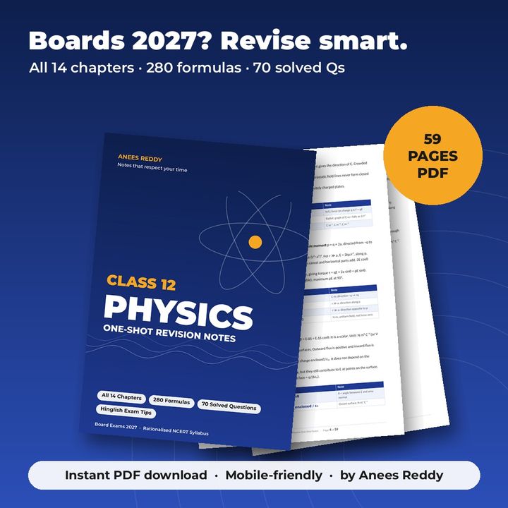 Class 12 Physics One-Shot Revision Notes cover by Anees Reddy